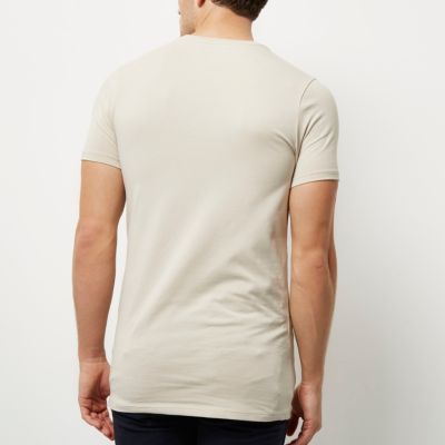 Stone longline muscle fit T-shirt